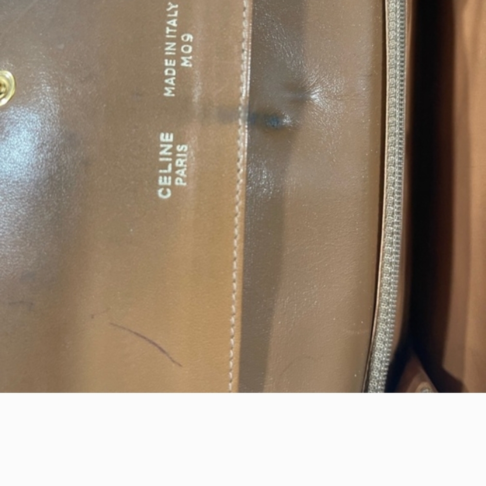Celine Triomphe Monogram Flap Wallet - Beige Brown - Picture 6 of 7